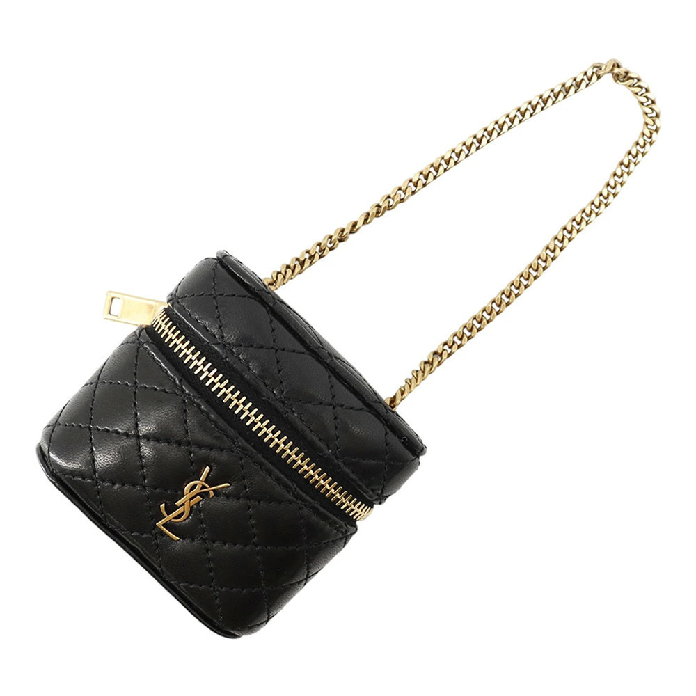 Saint Laurent Paris bag charm quilted lambskin